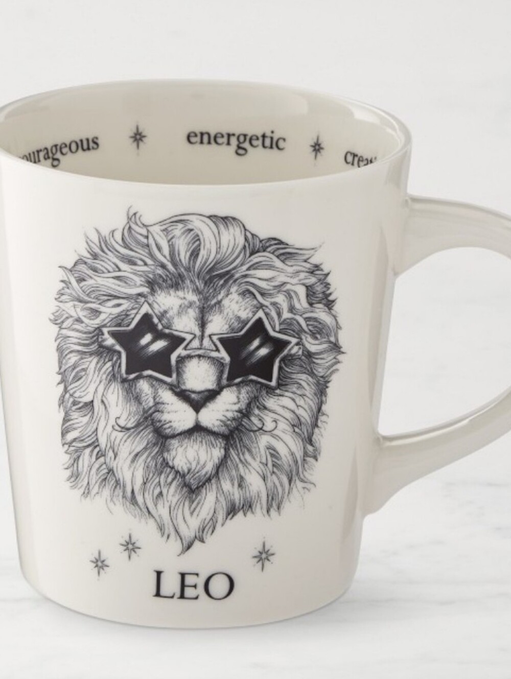 Williams Sonoma x Rory Dobner Leo Zodiac Coffee Mug Black & White Whimsy Witchy